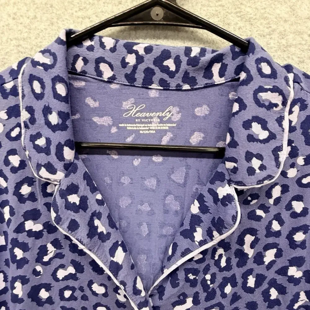 Heavenly by Victoria’s Secret Pajama Set Women M Blue Animal Print Top & Shorts - Picture 2 of 4
